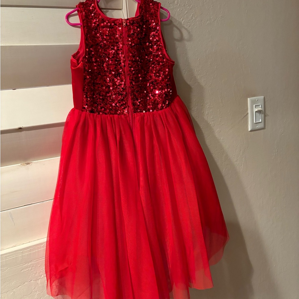 Girls Sequin Tulle Sleeveless Red Dress Cat & Jack Size 7/8